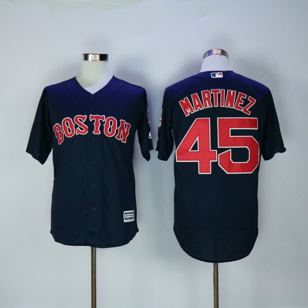 Men Boston Red Sox 45 Martinez Blue MLB Jerseys
